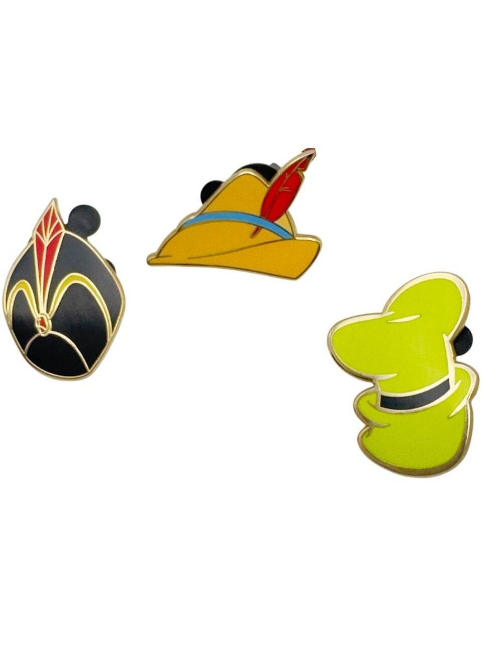 Disney Iconic Hats  Mystery 3 Pin Set Goofy Aladdin Jafar Pinocchio 2012